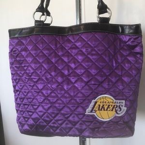 LAKERS Los Angeles .  Quilted  purple color TOTE bag